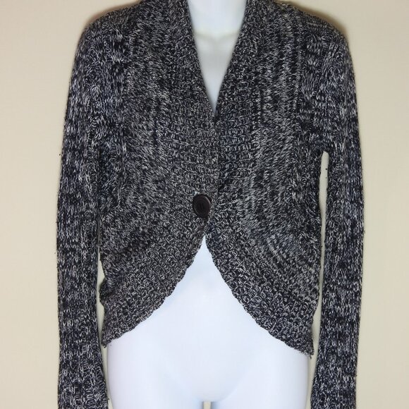 Rue 21 Women’s 3/4 Boho Dolman Sleeve Open Front Sweater Black Tan Sz Small - Picture 2 of 7